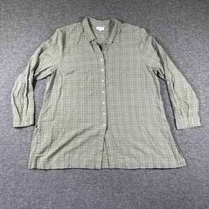 J Jill Oversized Button‎ Up Shirt Womens XL Petite Plaid Long sleeve Collared